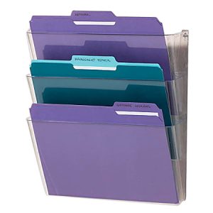 Office Depot® Brand Single Wall Pockets, Letter Size, Clear, Pack Of 3