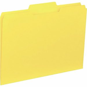 Yellow file folder with a tab at the top, designed for organizing documents.
