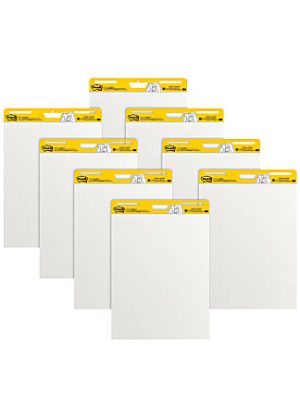 Eight white canvas boards with yellow packaging set upright in a staggered formation.