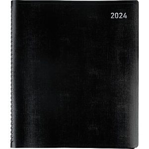 Black wire-bound planner with "2024" in white text on the top right corner of the cover.