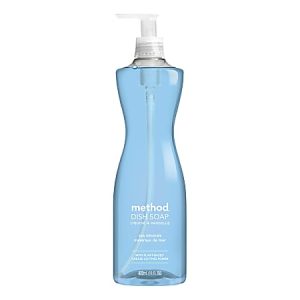 Blue Method dish soap bottle with pump; sea minerals scent; 532 ml size.