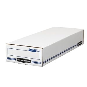 White Bankers Box with blue stripes, labeled 706, used for storing documents, shown against a plain background.