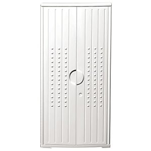 White moisture absorber with vertical grooves and circular vent in the center.
