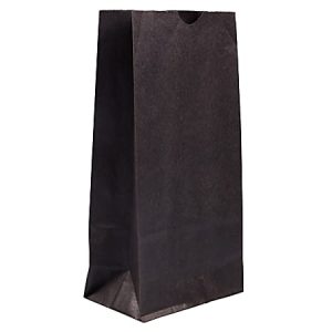 JAM Paper Small Kraft Lunch Bags, 8 x 4 1/8 x 2 1/4, Black, Pack Of 25 Bags