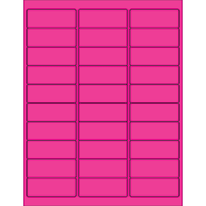 Sheet of pink rectangular labels arranged in a 5x6 grid format.