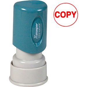 Blue self-inking stamp labeled "COPY" in red text, with a white base.