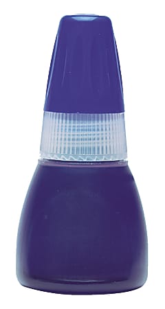 Small blue plastic bottle with a ribbed clear cap.