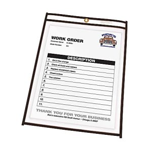 C-Line Stitched Vinyl Shop Ticket Holders, 9" x 12", Clear, Box Of 25