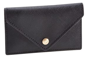 Realspace Faux Leather Business Card Holder, Black