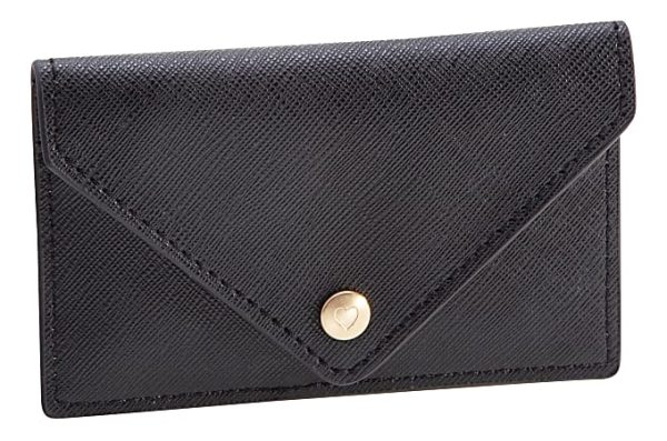 Realspace Faux Leather Business Card Holder, Black