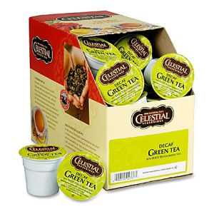 Celestial Seasonings Single-Serve K-Cup Pods, Decaffeinated, Green Tea, Box Of 24