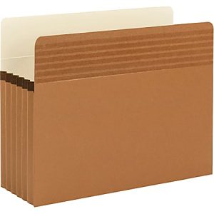 Smead Easy Grip Expanding Pockets, Letter Size, 5 1/4" Expansion, 30% Recycled, Redrope, Pack Of 10