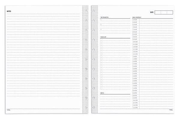 TUL Discbound Undated Daily Refill Pages, 8-1/2" x 11", Undated, 50 Sheets
