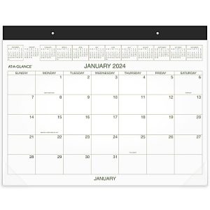 2024 AT-A-GLANCE 2-Color Monthly Desk Pad Calendar, 21-3/4" x 17", January To December 2024, GG250000