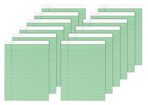 TOPS Prism+ Color Writing Pads, 8 1/2" x 11 3/4", 100% Recycled Legal Ruled, 50 Sheets, Green, Pack Of 12 Pads