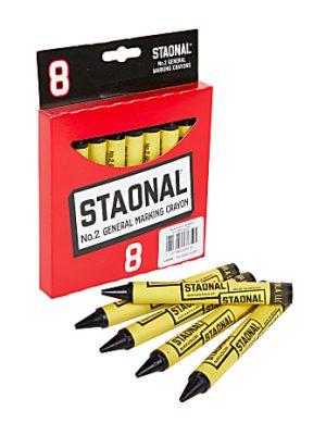 Crayola Staonal Marking Crayons, 5", Black, Box Of 8 Crayons