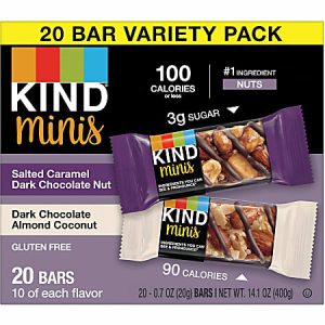 KIND Minis Dark Chocolate Nut Bars Variety - Trans Fat Free, Gluten-free, Low Glycemic, Low Sodium - Dark Chocolate Almond & Coconut, Salted Caramel & Dark Chocolate Nut - 0.70 oz - 20 / Pack