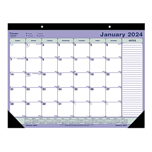 2024 Blueline Monthly Desk Pad Calendar, 22" x 17", January To December 2024 , C181731