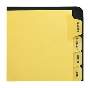 Avery Preprinted Laminated Tab Dividers, Gold Reinforced Binding Edge, Jan-Dec Tabs, 8 1/2" x 11", 1 Set