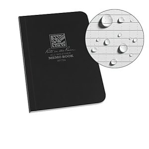 Rite in the Rain Field-Flex Memo Notebook, 4 1/2" x 5", Universal Ruled, 112 Pages (56 Sheets), Black