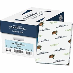 Hammermill Multi-Use Color Copier Paper, Letter Size (8 1/2" x 11"), Total Of 5000 Sheets, 20 Lb, Blue, 500 Sheets Per Ream, Case Of 10 Reams