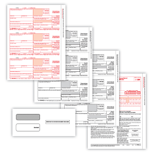 ComplyRight 1099-NEC Tax Forms, 3-Part, 3-Up, Copies A/B/C, Laser, 8-1/2" x 11", Pack Of 50 Forms And Envelopes