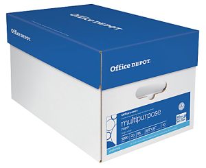 Office Depot Brand Multi-Use Printer & Copier Paper, Letter Size (8 1/2" x 11"), 5000 Total Sheets, 96 (U.S.) Brightness, 20 Lb, White, 500 Sheets Per Ream, Case Of 10 Reams