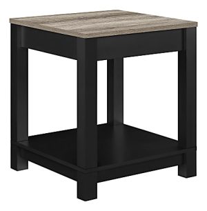 Ameriwood Home Carver End Table, Square, Weathered Oak/Black