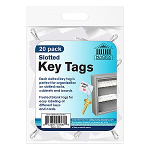 Nadex Slotted Key Tags, White, Pack Of 20 Tags
