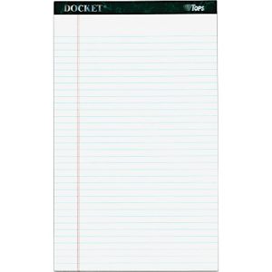 TOPS Docket Letrr-Trim Legal Pads, 8.5" x 14", Legal Ruled, 50 Sheets, Green Marble, Pack Of 12