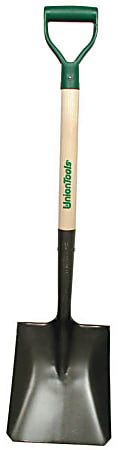 Square Transfer Shovel, 28 D-Grip White Ash Handle, 9 1/4x11 1/2, Reversed Step