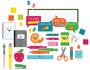 Carson-Dellosa School Pop School Tools Mini Bulletin Board Set, Multicolor, Grades K-5