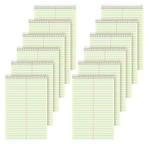 TOPS Steno Books, 6" x 9", Gregg Ruled, 80 Sheets, Green, Pack Of 12