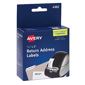 Avery Thermal Return Address Labels, 3/4" x 2", White, Pack Of 500 Labels