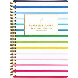 2024 Simplified by Emily Ley for AT-A-GLANCE Weekly/Monthly Planner, 5-1/2" x 8-1/2", Happy Stripe, January to December 2024 , EL16-200