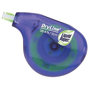 Paper Mate Liquid Paper DryLine Correction Tape, 1/5"W x 384"L, White, Pack Of 10