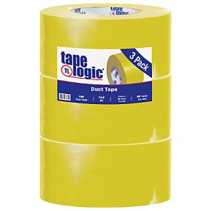 Tape Logic Color Duct Tape, 3" Core, 3" x 180', Yellow, Case Of 3