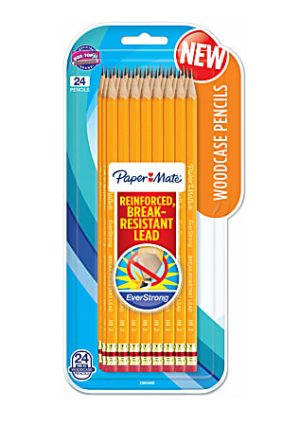 Paper Mate Everstrong Break-Resistant Pencils, #2 HB Lead, Pack Of 24 Pencils