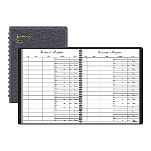 AT-A-GLANCE Visitor Register Book, 8 1/2" x 11", Black