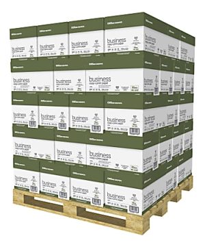 Office Depot Brand Business Multi-Use Printer & Copier Paper, Letter Size (8 1/2" x 11"), 200000 Sheets Total, 92 (U.S.) Brightness, 20 Lb, White, 500 Sheets Per Ream, Case Of 10 Reams, Single Pallet Of 40 Cases