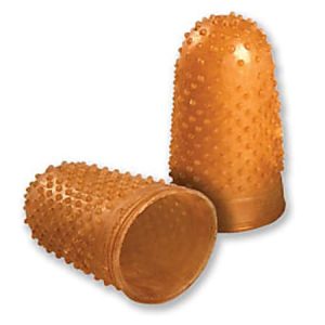 Swingline Rubber Fingertips, #11, 9/16" Diameter, Amber, Box Of 12