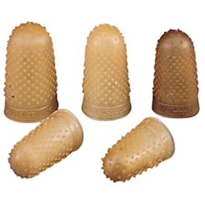 Swingline® Rubber Fingertips, #13, 3/4" Diameter, Amber, Box Of 12