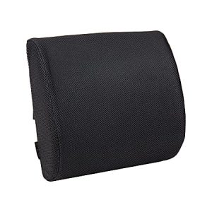Mind Reader Harmony Collection Ergonomic Lower Back Cushion Memory Foam Support Fabric Mesh Surface, 4-1/4"H x 13"W x 12-1/2"D, Black