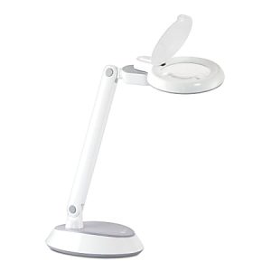 OttLite Wellness Series Space-Saving LED Magnifier Desk Lamp, 14-3/4"H, White
