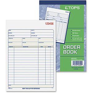 TOPS 2-Part Carbonless Sales Order Book, 50 Sheets, 5-9/16" x 7-15/16"