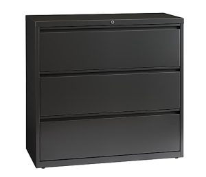 WorkPro 42"W x 18-5/8"D Lateral 3-Drawer File Cabinet, Charcoal
