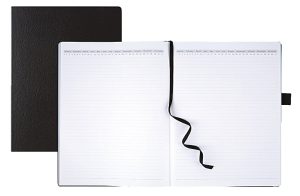Office Depot Brand Premium Hardcover Business Journal, 8 1/2" x 11", Narrow Ruled, 192 Pages (96 Sheets), Black