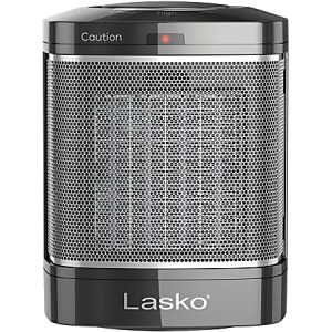 Lasko CD08500 1500 Watts Electric Ceramic Heater, 3 Heat Settings, 7.66"H x 6"W x 6"D, Black & Gray